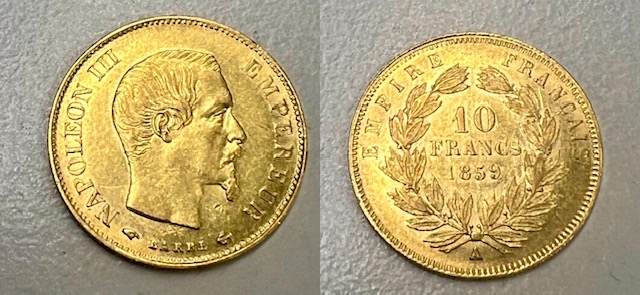 Francia, Napoleone III, 10 Franchi 1859 A qFDC